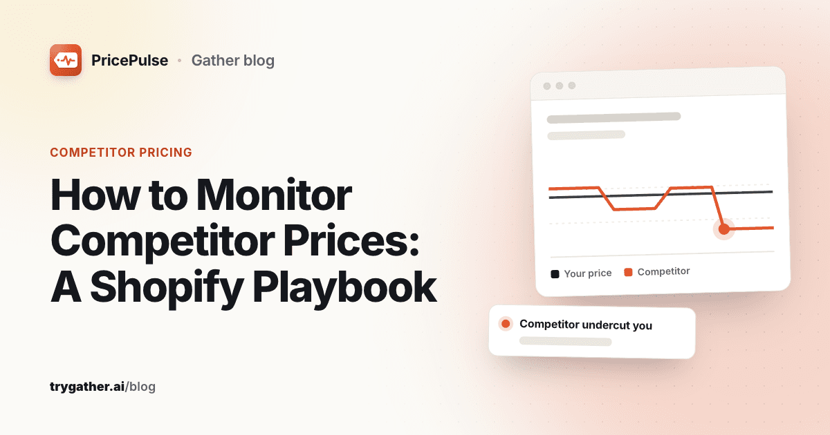 Illustration of a price chart where a competitor's price line drops below your price, with an undercut alert